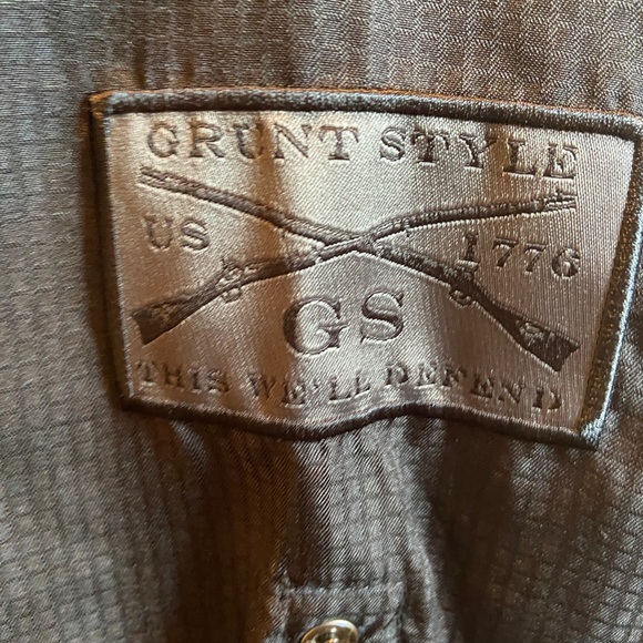 Men’s long sleeve black polyester button down Grunt Style size XL - Picture 2 of 4